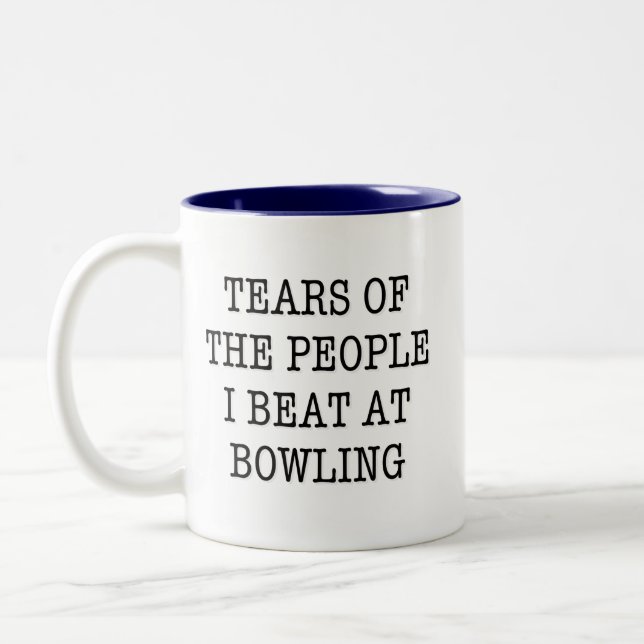 Tears Of The People I Beat At Bowling Funny Two-Tone Coffee Mug (Left)