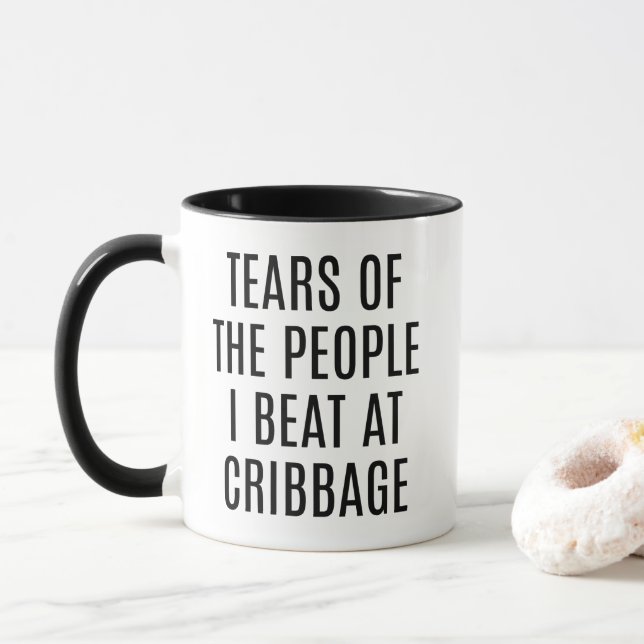 Tears of the People I Beat At Cribbage Funny Mug (With Donut)