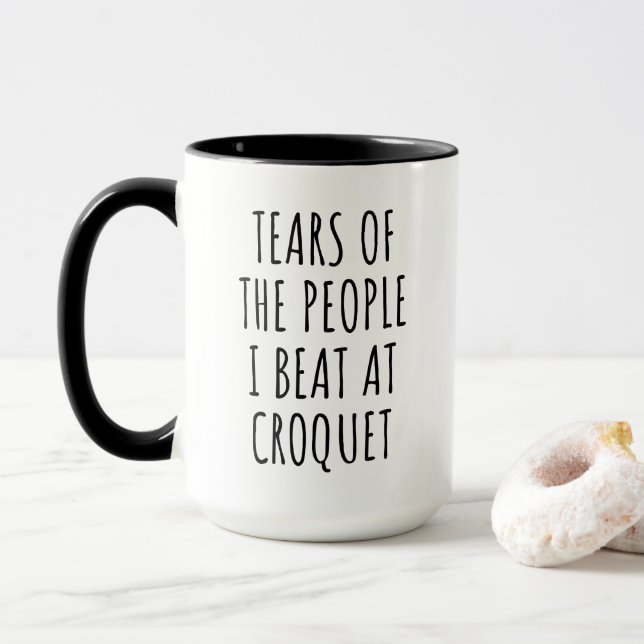 Tears of the People I Beat at Croquet Humor Mug (With Donut)