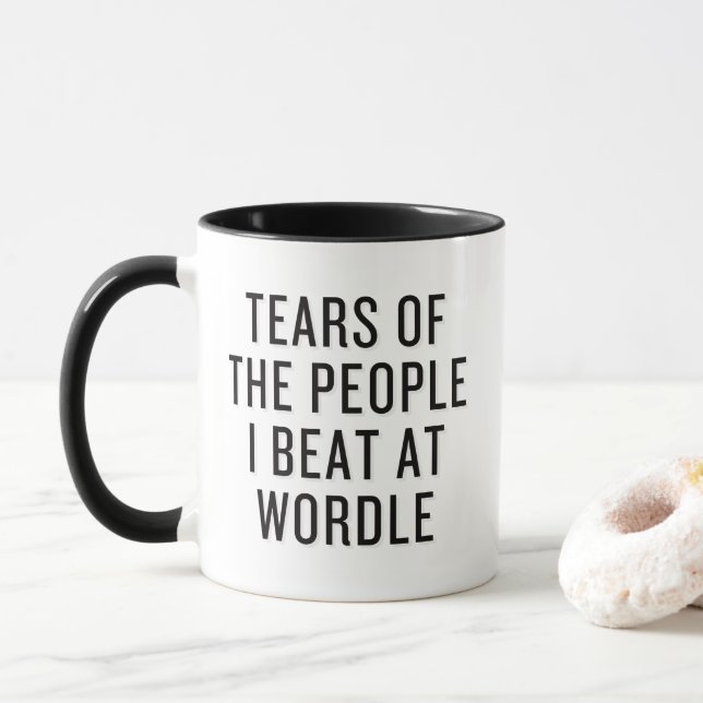 Tears of The People I Beat at Wordle Funny  Mug (With Donut)
