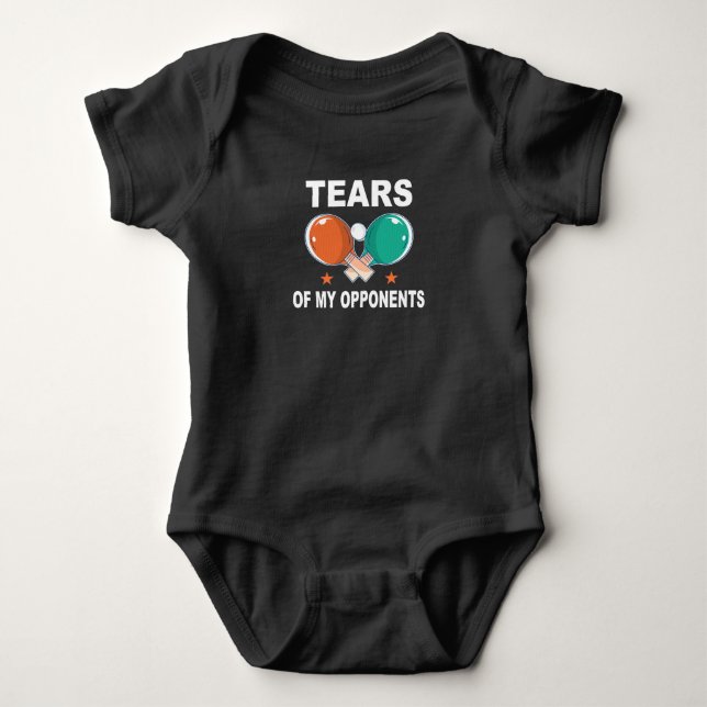 Tears Table Tennis Opponents Ping Pong Match Baby Bodysuit (Front)