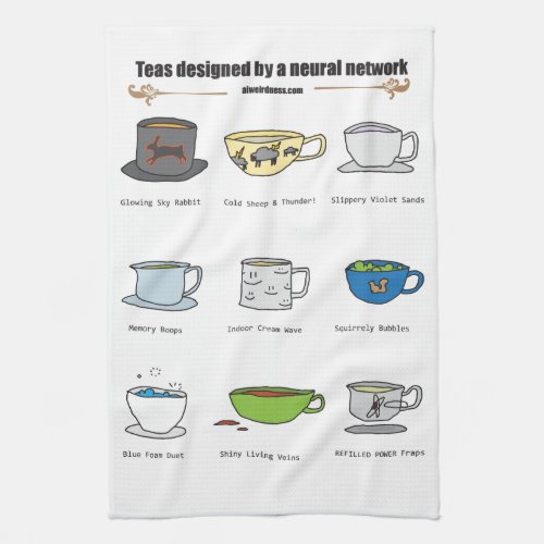 Teas by AI Weirdness _ Kitchen Towel