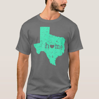 Teas Home Is Where the Heart Is Distressed Map T  T-Shirt