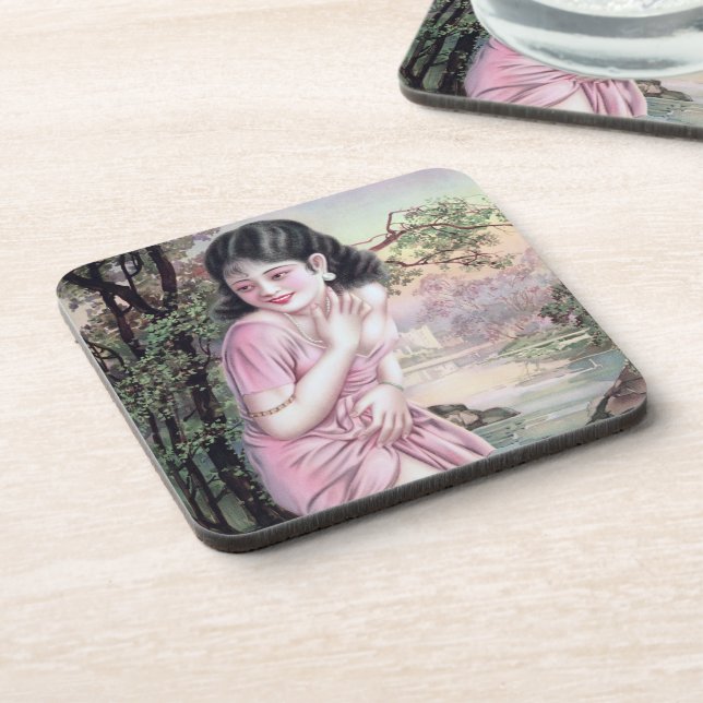Tease in Stream Oasis by Shanghai China Girl Beverage Coaster (Left Side)