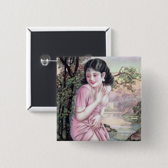 Tease in Stream Oasis by Shanghai China Girl Button (Front & Back)