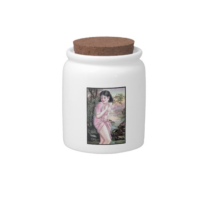 Tease in Stream Oasis by Shanghai China Girl Candy Jar (Front)