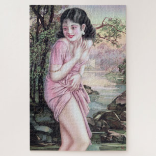 Tease in Stream Oasis by Shanghai China Girl Jigsaw Puzzle