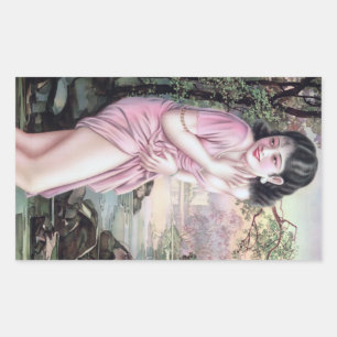 Tease in Stream Oasis by Shanghai China Girl Rectangular Sticker