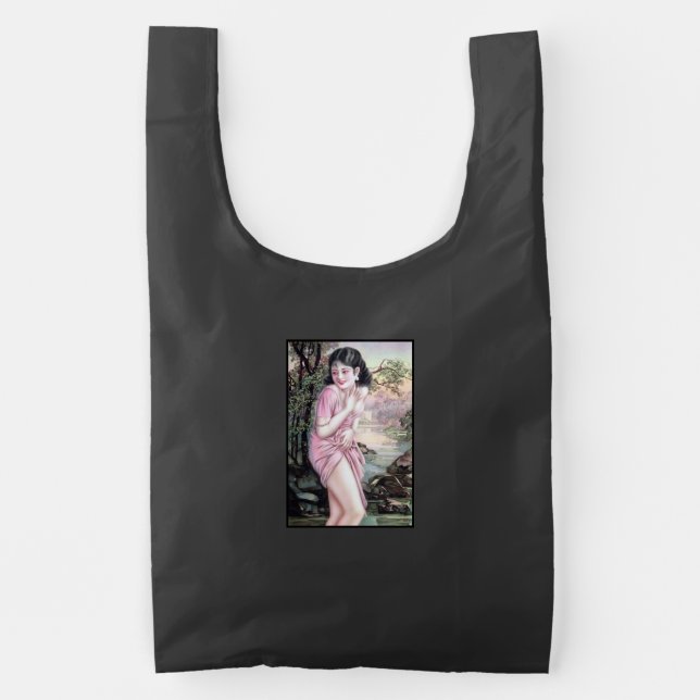 Tease in Stream Oasis by Shanghai China Girl Reusable Bag (Front)