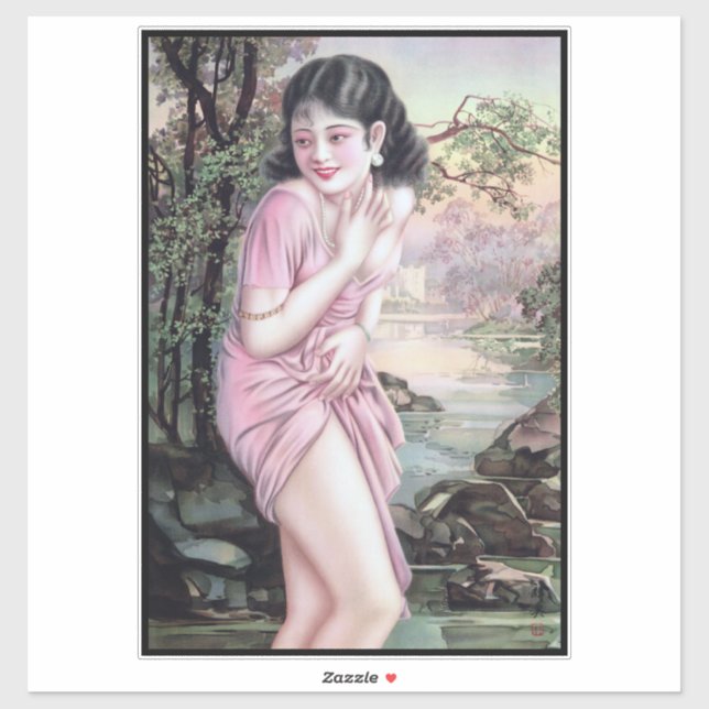 Tease in Stream Oasis by Shanghai China Girl Sticker (Sheet)