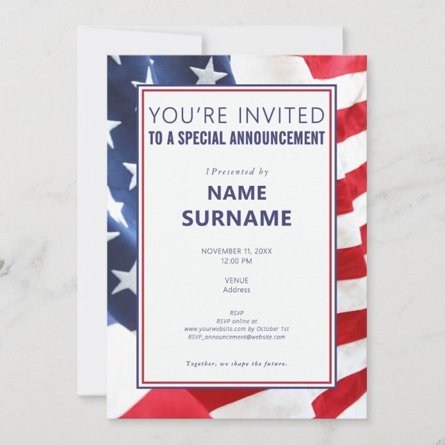 Teaser Political Candidate Campaign Announcement (Front)