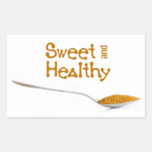 Teaspoon and brown sugar rectangular sticker