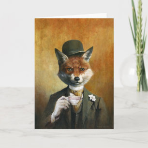 Teatime Mr Fox Greetings card