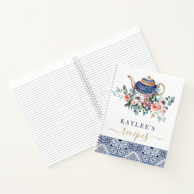 Teatime recipes family kitchen organizer notebook (Inside)