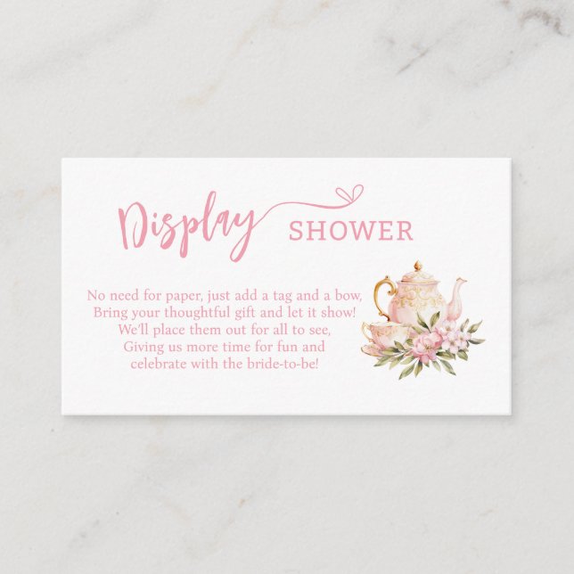 TEATIME WITH THE BRIDE-TO-BE BRIDAL SHOWER DISPLAY ENCLOSURE CARD (Front)