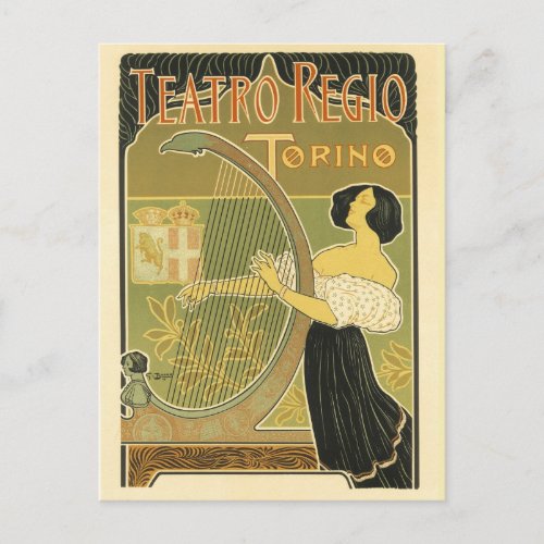 Teatro Regio Vintage French Art Nouveau Postcard