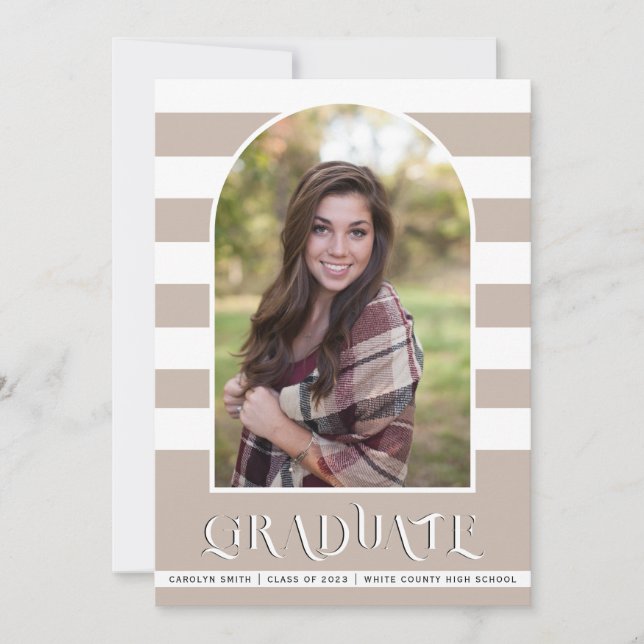 Teaupe Class of 2023 arch photo graduation Announcement (Front)