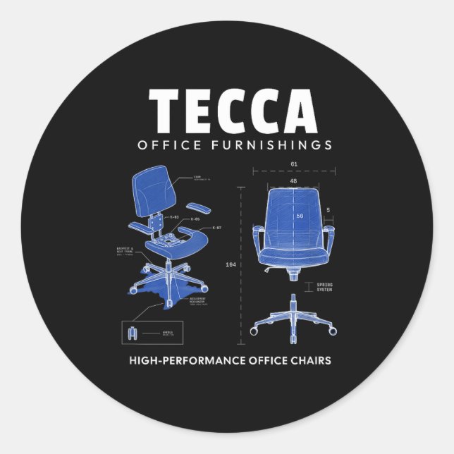 Tecca Office Furnishings - High Performance Office Classic Round Sticker (Front)