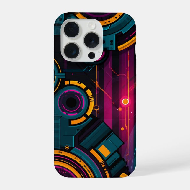 Tech Abstract Design iPhone Case (Back)