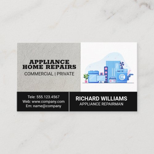 Tech Appliance Repair Home Services Business Card