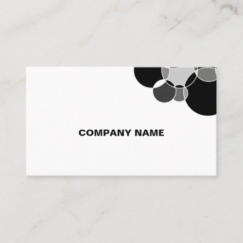 Tech Black and White Geometric Overlapping Circles Business Card