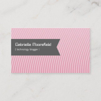 Tech Blogger Pink Contact Business Cards