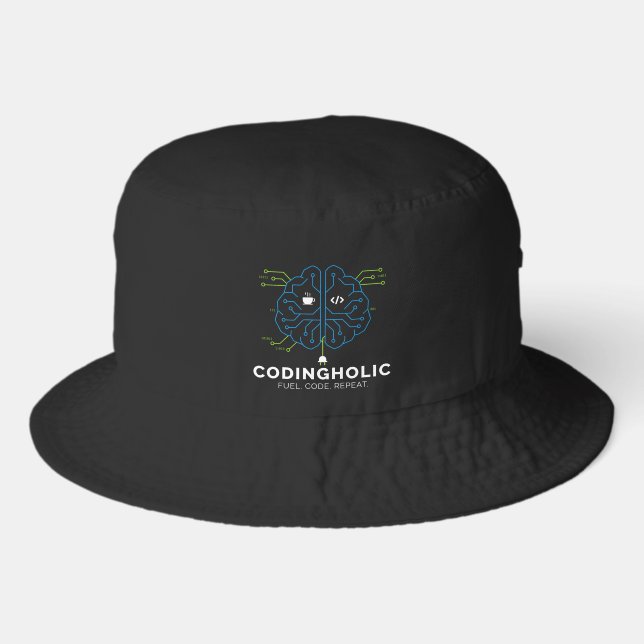 Tech Brain Circuit Coding Bucket Style Bucket Hat (Front)