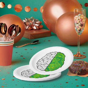 Tech Brain Circuitry Motherboard Logic Computer Paper Plates