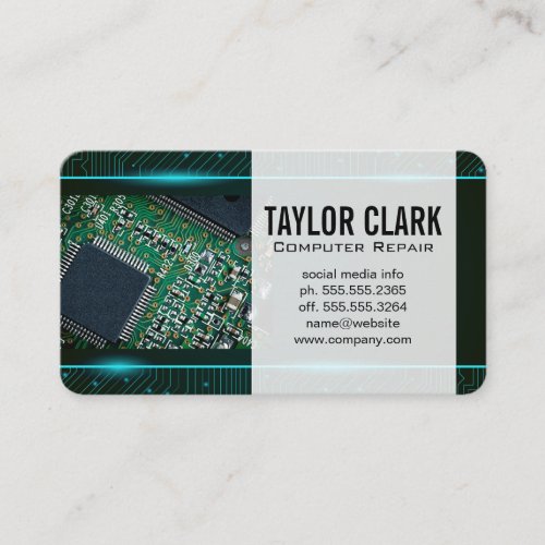 Tech Circuit Board | Microchip Business Card