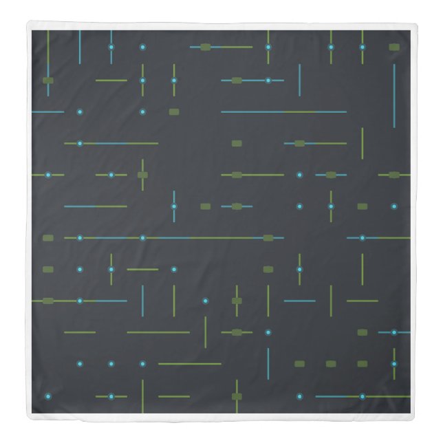 Tech Circuit Board Seamless Pattern Duvet Cover (Front)