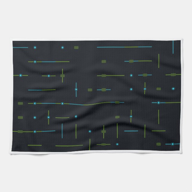 Tech Circuit Board Seamless Pattern Kitchen Towel (Horizontal)