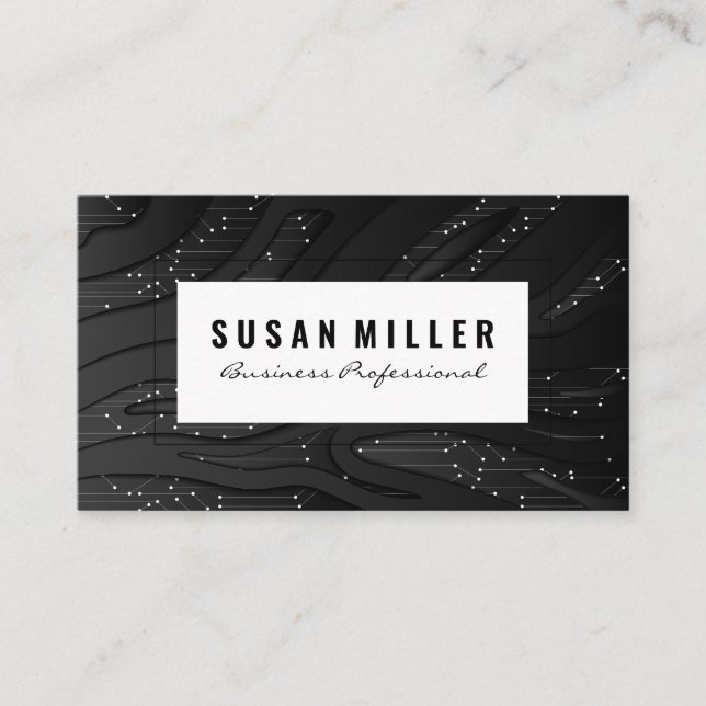 Tech Circuitry Background Business Card (Front)