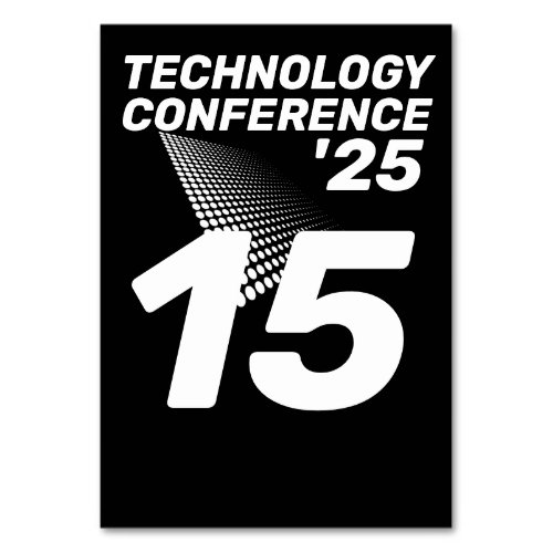 Tech Conference Retro_Style Keychain Table Number