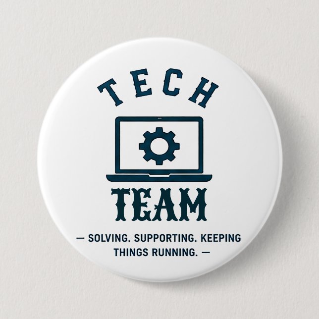 💻 Tech Crew IT Support Team 💻 Button (Front)