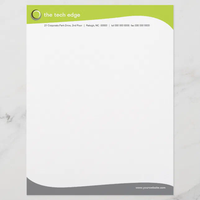 Tech Curves Letterhead | Zazzle