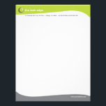 Tech Curves Letterhead<br><div class="desc">Waves of lime green and charcoal gray frame this letterhead. Perfect for information technology companies, consultants, software developers or other business services professionals. Use the current image as a logo or replace with your own. Available in alternate colors with matching business cards and shipping labels.</div>