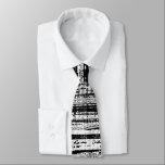 Tech Decay - Black and White Neck Tie<br><div class="desc">An abstract design made up of abstract textured lines somewhat reminiscent of circuitry contacts e.g. the pins on computer memory modules.</div>