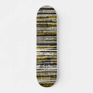 Tech Decay - Black and White on Amber Skateboard