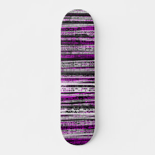 Tech Decay - Black and White on Magenta Skateboard