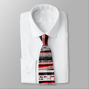 Tech Decay - Black, White and Red Neck Tie