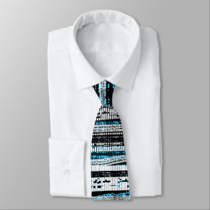 Tech Decay - Black, White and Sky Blue Neck Tie