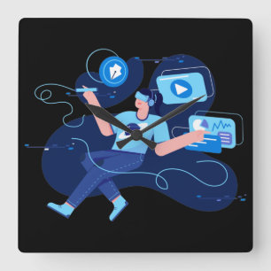Tech Design Square Wall Clock