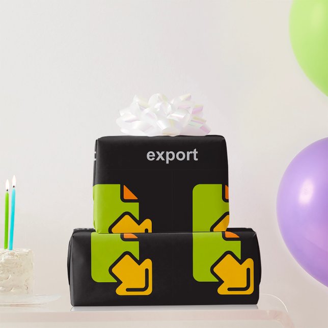 Tech Export Icon Digital Data File Wrapping Paper (Creator Uploaded)