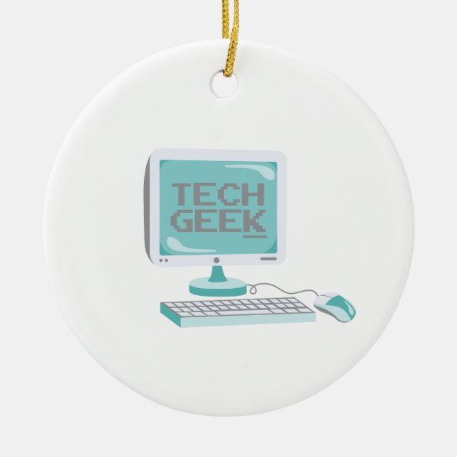 Tech Geek Ceramic Ornament (Front)