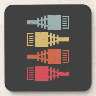 Tech Geek Network Engineer LAN Party Beverage Coaster