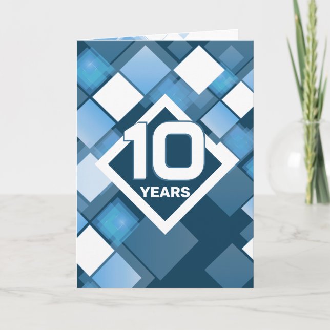 Tech geometric universal year employee anniversary card (Front)