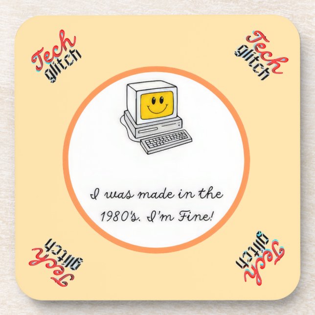 Tech Glitch Beverage Coaster (Front)