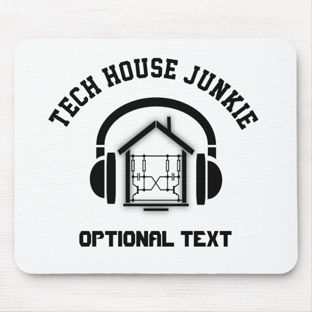 Tech House Music Junkie Custom (Light) Mouse Pad (Front)
