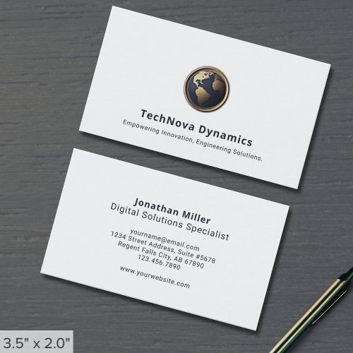Tech_Inspired Business Card with Globe Logo