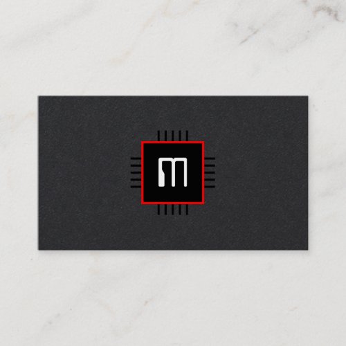 Tech inspired minimalist computer chip business ca business card